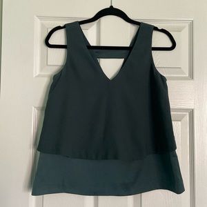 Banana Republic Green Sleeveless Top with Cut Out Back Detail
